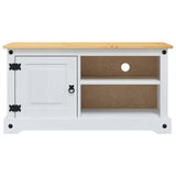 TV Cabinet Corona White 100 x 40 x 52 cm Solid Pine Wood 42021196
