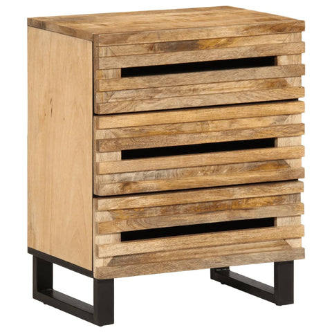 ZNTS Bedside Cabinet 50x34x62 cm Solid Wood Rough Mango 377481