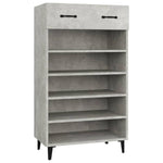Shoe Cabinet Concrete Grey 60x35x105 cm Engineered Wood 812793