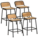 Bar Stools 4 pcs 46x35.5x70 cm Solid Wood Rough Mango 4013535
