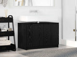 Bathroom Cabinet Black Oak 64.5 x 33.5 x 59 cm Engineered Wood 880745
