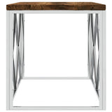 Coffee Table Stainless Steel and Solid Wood Reclaimed 349965