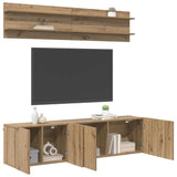 TV Units Wall-mounted 6 pcs Artisan oak Engineered wood 3403569
