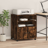 Printer Stand with Wheels Smoked Oak 60x48x74 cm 840636