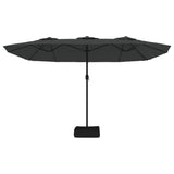 Garden Parasol Anthracite Polyester Double-head Foldable 362947