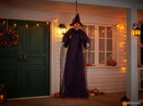 Hanging Halloween Talking Witch Purple 216 x 125 cm Polyester 42020042