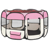 171010 Foldable Dog Playpen with Carrying Bag Pink 110x110x58 cm