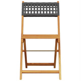 Garden Chair Set of 8 Black Solid acacia wood, PE rattan Medium 3214594