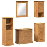 Bathroom Furniture Set VIGO 5 pcs Honey Brown Solid Pine Wood 3328547