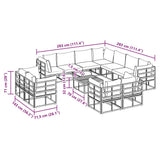 Garden Sofa Set with Cushion 12 pcs Black Aluminium 3378933