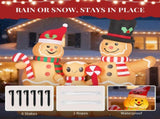 1.9M Lighted Christmas Inflatable Decoration, Inflatable Gingerbread Man Family, Funny Blow Up Yard 95662281