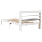 Bed Frame without Mattress White 90x200 cm Solid Wood Pine 3306536