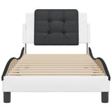 Bed Frame without Mattress "Zadar" White and Black 90x190 cm Single Faux Leather 3208155
