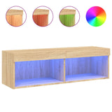 TV Cabinet with LED Lights Sonoma Oak 100x30x30 cm 837159