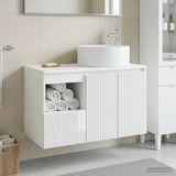 Bathroom Furniture Set 2 pcs High Gloss White Engineered Wood 3404108