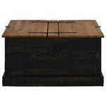 ZNTS Storage Chest HALDEN Black 91x91x47 cm Solid Wood Pine 4018408