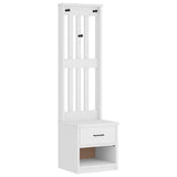 Hall Tree SANDNES White 45x40x159.5 cm Solid Wood Pine 4010483