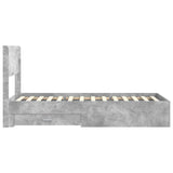 Bed Frame with Storage and Headboard Concrete Grey 90 x 190 cm 3414518