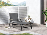 Outdoor Folding Sun Lounger, 5-Position Adjustable Chaise Lounge Chair with Aluminium Frame for T3398P377602