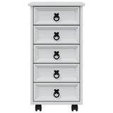 Rolling Cabinet with Drawers CORONA White 42040532
