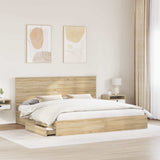 Storage Bed with Drawer Sonoma Oak 200 x 200 cm Engineered Wood 3411175