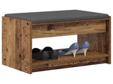 Hall Bench Old Wood 63 x 38 x 45 cm Engineered Wood and Fabric 891574