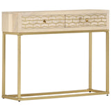Console Table Gold 90x30x75 cm Solid Mango Wood 286505