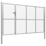 Garden Gate Steel 350x200 cm Silver 144345