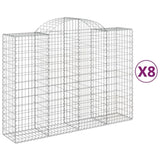 Arched Gabion Baskets 8 pcs 200x50x140/160 cm Galvanised Iron 3146368