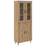 Highboard 2 pcs Artisan Oak Engineered Wood and Glass 3415861