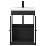 Bathroom Furniture Set Black 56 x 37.5 x 81 cm Engineered Wood 3404165