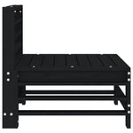 ZNTS Garden Middle Sofas 2 pcs Black Solid Wood Pine 825643