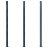 148987 Fence Posts 3 pcs Dark Grey 185 cm Aluminium