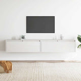 Wall Cabinets 2 pcs White 100x30x35 cm Solid Wood Pine 813468