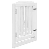 Dog Gate with Door Foldable 6 Panels White 300 cm Poplar Wood 352245