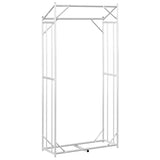 Firewood Rack with Rain Cover 100x40x200 cm Galvanised Steel 4104948