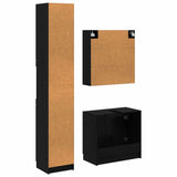 Bathroom Cabinet Set with Shelf 3 pcs Black Oak Engineered Wood 3416110