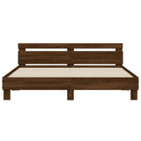 Bed Frame Brown Oak Engineered wood Double Bed Frame 3207524