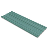 Roof Panel 12 pcs Green 129 x 45 cm Galvanised steel 42047045