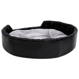Dog Bed Black and Grey 90x79x20 cm Plush and Faux Leather 171255