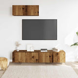 3 Piece TV Cabinet Set Wall-mounted Old Wood Engineered Wood 3329003