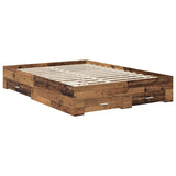 Bed Frame with Headboard Old Wood 135 x 190 cm Engineered Wood 3411657