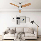 Ceiling Fan with Light and Remote Control 108 cm Light Brown 51490