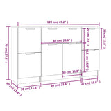 Sideboards 3 pcs Smoked Oak Engineered Wood 3115833