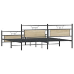 Metal Bed Frame without Mattress Sonoma Oak 200x200 cm 3325101