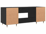 Desk with Shelf Black oak 140 x 50 x 75 cm Engineered wood 879524