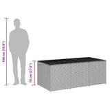 Garden Storage Box Poly Rattan 180x90x70 cm Grey 46479