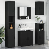 Bathroom Furniture Set 5 pcs Black Engineered wood & Metal 3392984