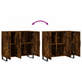 Sideboard Smoked Oak 90x34x80 cm Engineered Wood 828137