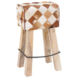 Bar Stool 2 pcs Brown Patchwork 44 x 33 x 74 cm Real Leather 42042126